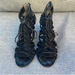 Pour La Victoire black gladiator heels sz 6.5